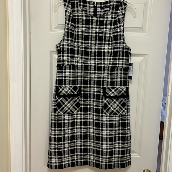 NWT Tommy Hilfiger Black Plaid Dress- Size 10 - Picture 1 of 16